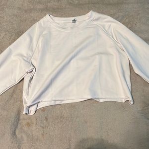White cropped long sleeve shirt